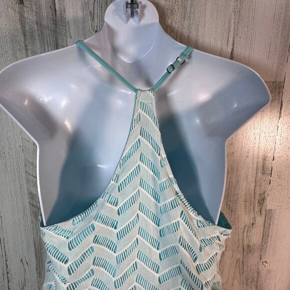 Vermilli Hawaii Crochet Teal & White Swim Cover-Up | Sz Medium | Boho Beachwear - Picture 6 of 7